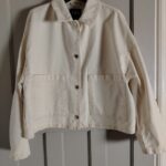 Pre-owned ZARA Women’s Cream Embroidered Denim Jacket Size M UK 10 12 Utility Bo