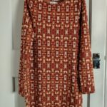 Pre-owned Urban Outfitters Dress UK 12 Medium Orange Red 70s Retro Mod Geometric