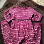 pre-loved Nutmeg Girls Pyjamas Set Burgundy Floral Print - Age 3-4 Years cotton