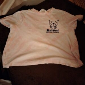 H&M Sanrio Kuromi Crop Top T-Shirt UK 12-14 Years Pink Tie Dye Kids Pre-owned