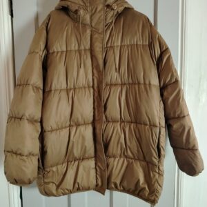 Pre-owned H&M Hooded Puffer Jacket Size: Women's UK Medium (M) Colour: Golden Br