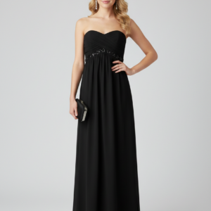 BNWT Paper Dolls Black Strapless Bandeau Maxi Dress Size UK 8 Beaded Prom Party