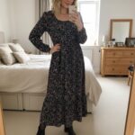 Blue Vanilla Floral Maxi Dress UK 8 XS Long Sleeve Tiered Boho Pre-owned Flowers