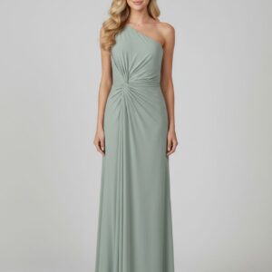 Coast Dress Womens S Sage One Shoulder Twist Detail Jersey Floor Length Gown