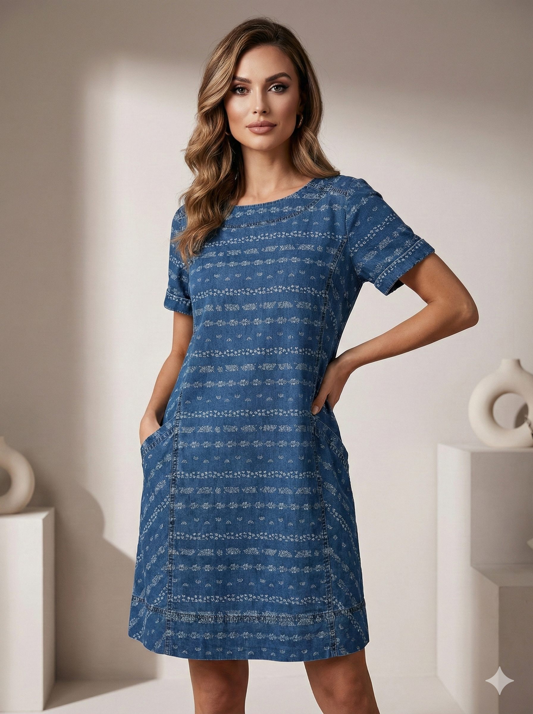 Laura Ashley UK 14 Denim Dress