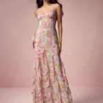 Spring And Summer Romantic Women's Pink Floral Print Spaghetti Strap Dress, Sweet Elegant Sexy Sundress, Suitable For Wedding Season, Holidays, Vacation, Sweet Date And Graduation Season, Women's Summer Clothing, Elegant Dress