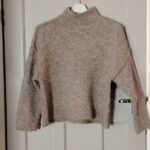 Urban Outfitters Sweater Womens S Mock Neck Cropped Boxy Knit Beige