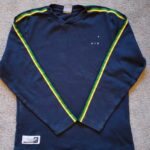 Nike Sweatshirt Mens V-Neck Pullover Navy Green Yellow V Stripe AIR Player