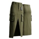 Vero Moda Skirt Womens M Olive Cargo Pencil Midi High Waist Zip Hook Pocket New