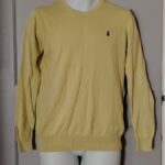 Polo Ralph Lauren Sweater Mens S Yellow Cotton Crewneck Long Sleeve Classic