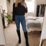 Black textured long sleeve blouse UK 6 EUR 34 from H&M Excellent condition