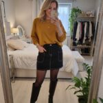 BDG black denim mini skirt with contrast stitch uk 10/12 Excellent condition