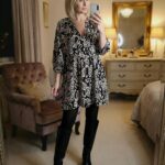 Apricot Tiered Smock Dress UK 10 Black Cream Paisley V Neck Viscose BNWT